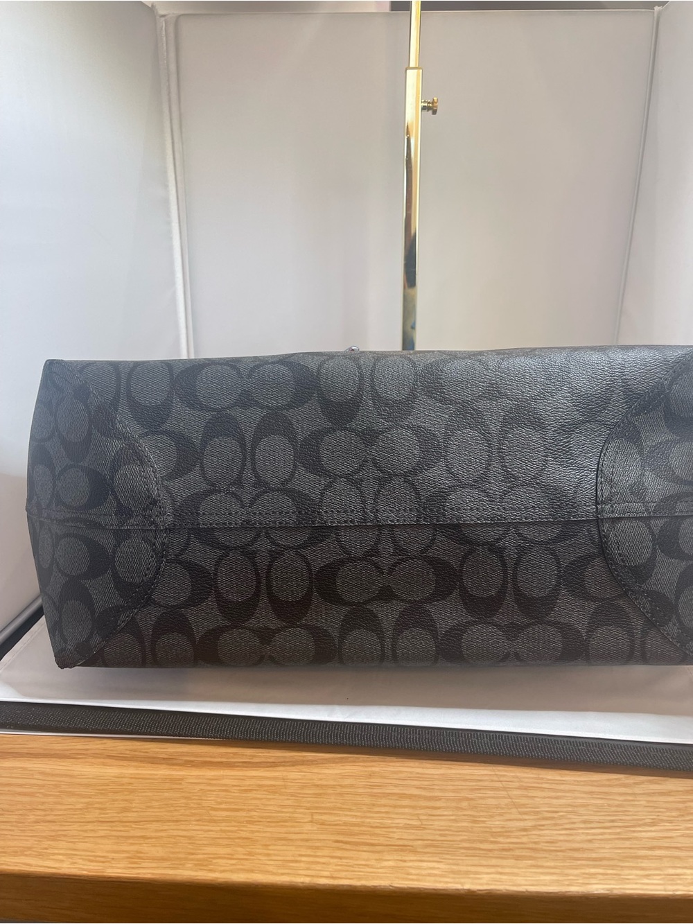 Coach Black Signature City Tote with Blue Star Appliqués - Picture 2 of 8